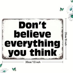 Inspirational Black and White Metal Wall Sign